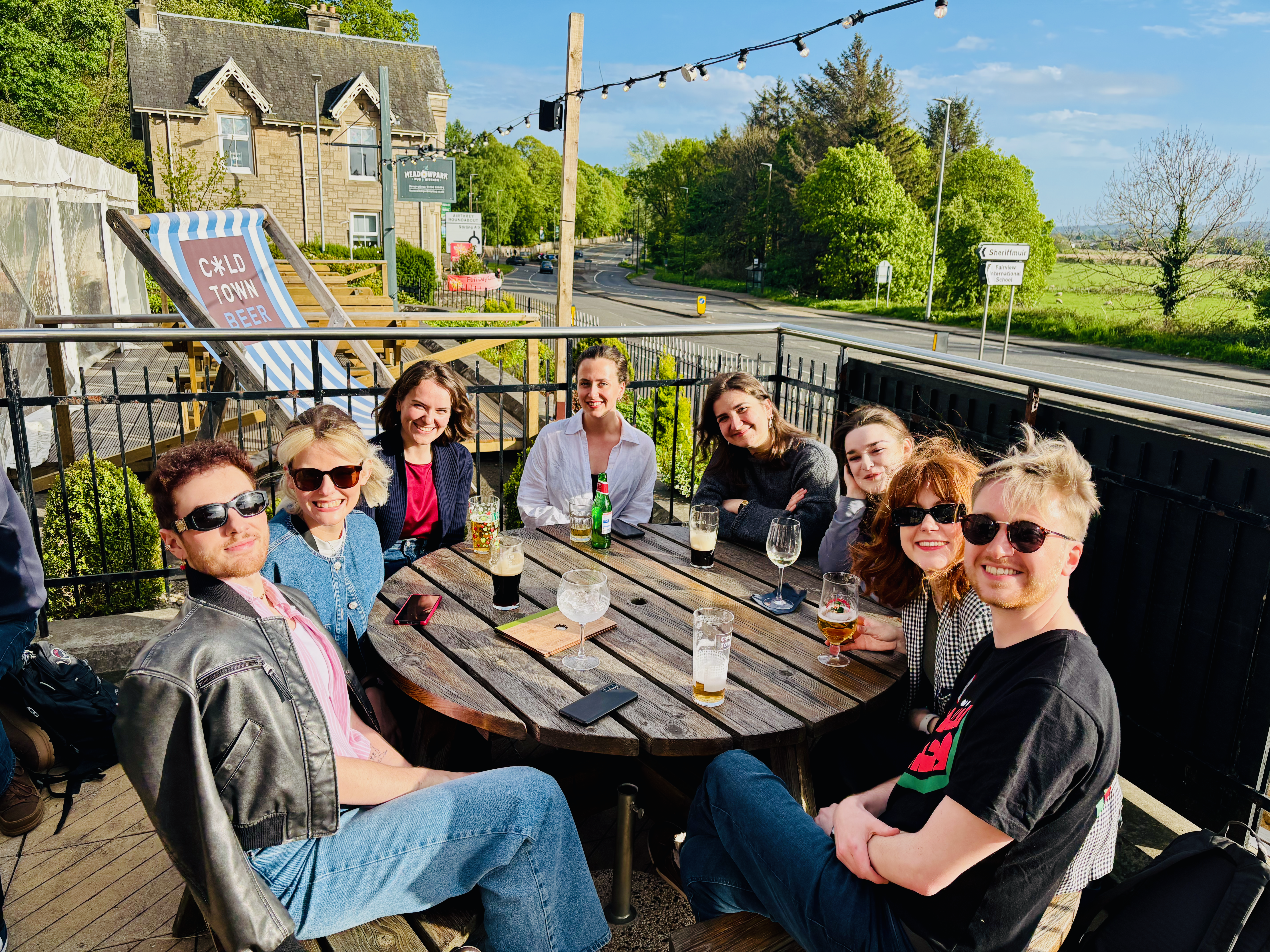 Scottish Lit academics and PG delegates relaxing in the sun